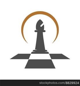 Chess icon logo design illustration