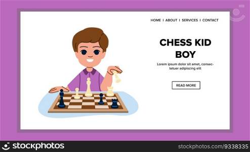 chess kid boy vector. game play, board competition, sport fun, young hobby, girl children chess kid boy web flat cartoon illustration. chess kid boy vector