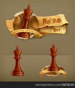 Chess King, vector icon