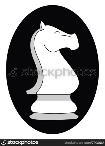 Chess knight figure, illustration, vector on white background.