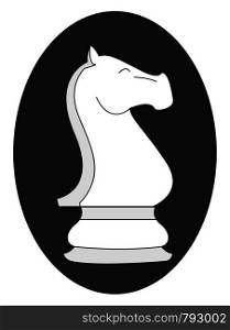 Chess knight figure, illustration, vector on white background.