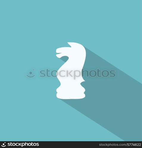 chess knight icon with long shadow