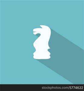 chess knight icon with long shadow