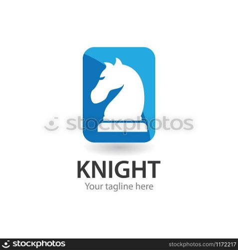Chess knight logo icon ilustration vector template