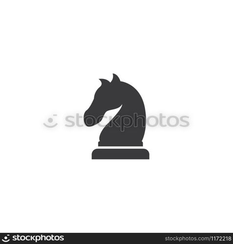 Chess knight logo icon ilustration vector template