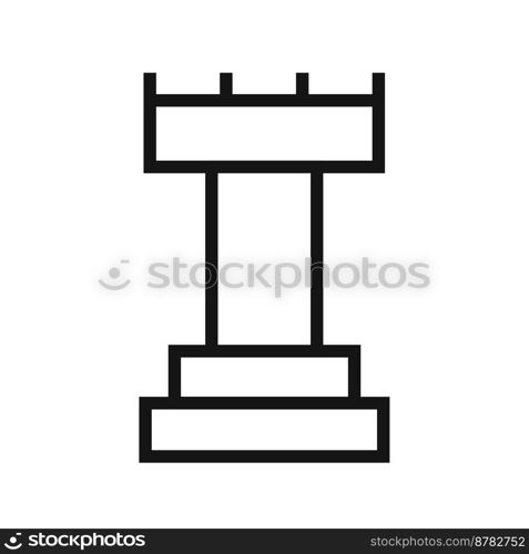 Chess line icon isolated on white background. Black flat thin icon on modern outline style. Linear symbol and editable stroke. Simple and pixel perfect stroke vector illustration.