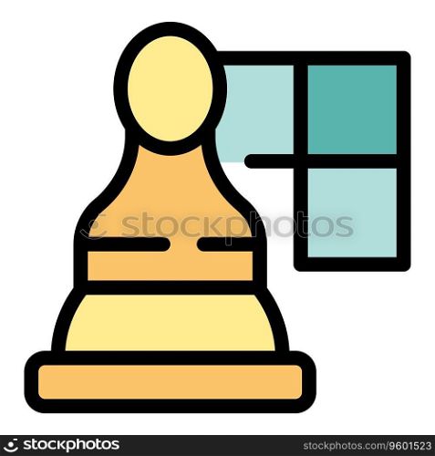 Chess online piece icon outline vector. Board game. Bet story color flat. Chess online piece icon vector flat