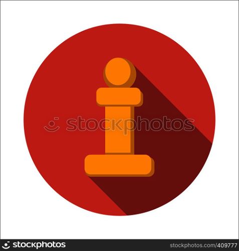 Chess pawn flat icon isolated on white background. Chess pawn flat icon