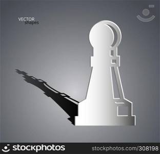 Chess Pawn with Queen Shadow. Vector Illustration. Chess Pawn Queen