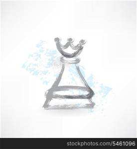 chess Queen grunge icon
