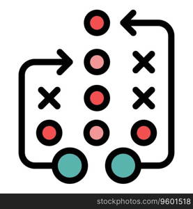 Chess strategy icon outline vector. Online game. Casino play color flat. Chess strategy icon vector flat