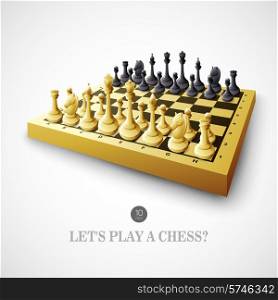 Chess with chessboard. Vector illustration EPS 10. Chess. Vector illustration