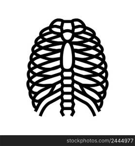 chest bone line icon vector. chest bone sign. isolated contour symbol black illustration. chest bone line icon vector illustration