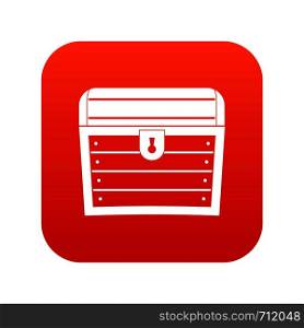 Chest icon digital red for any design isolated on white vector illustration. Chest icon digital red