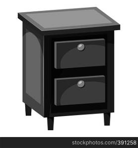 Chest of drawers icon. Gray monochrome illustration of chest of drawers vector icon for web. Chest of drawers icon, gray monochrome style