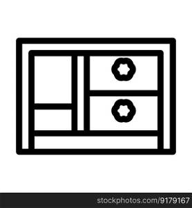 chest of drawers kid bedroom line icon vector. chest of drawers kid bedroom sign. isolated contour symbol black illustration. chest of drawers kid bedroom line icon vector illustration