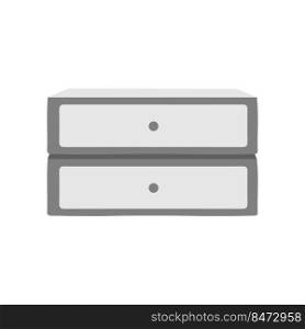 Chest of drawers semi flat color vector object. Office furniture. Papers and supplies storage. Full sized item on white. Cabinet simple cartoon style illustration for web graphic design and animation. Chest of drawers semi flat color vector object