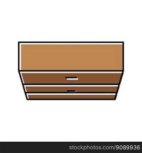 chest of drawers top view color icon vector. chest of drawers top view sign. isolated symbol illustration. chest of drawers top view color icon vector illustration