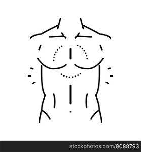 chest pain body ache line icon vector. chest pain body ache sign. isolated contour symbol black illustration. chest pain body ache line icon vector illustration