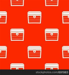 Chest pattern repeat seamless in orange color for any design. Vector geometric illustration. Chest pattern seamless