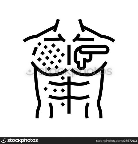 chest waxing male depilation line icon vector. chest waxing male depilation sign. isolated contour symbol black illustration. chest waxing male depilation line icon vector illustration