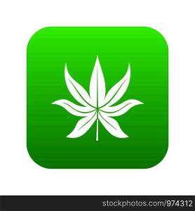 Chestnut leaf icon digital green for any design isolated on white vector illustration. Chestnut leaf icon digital green