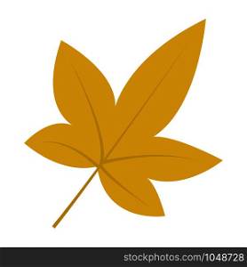 Chestnut leaf icon. Flat illustration of chestnut leaf vector icon for web design. Chestnut leaf icon, flat style