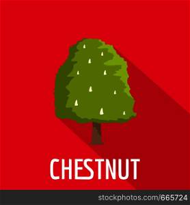 Chestnut tree icon. Flat illustration of chestnut tree vector icon for web. Chestnut tree icon, flat style