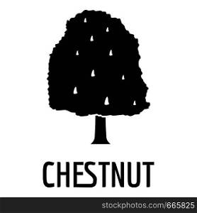 Chestnut tree icon. Simple illustration of chestnut tree vector icon for web. Chestnut tree icon, simple black style