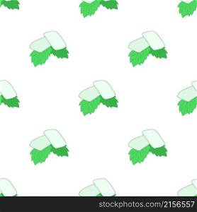Chewing gum with fresh mint leaves pattern seamless background texture repeat wallpaper geometric vector. Chewing gum with fresh mint leaves pattern seamless vector