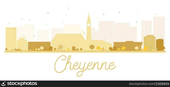 Cheyenne City skyline golden silhouette. Vector illustration. Simple flat concept for tourism presentation, banner, placard or web site. Business travel concept. Cityscape with landmarks