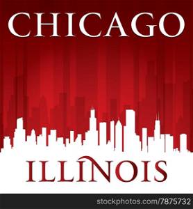 Chicago Illinois city skyline silhouette. Vector illustration