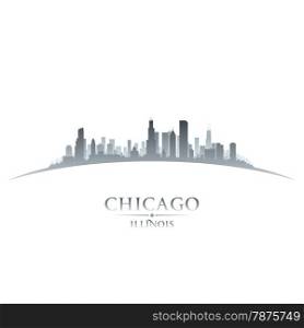 Chicago Illinois city skyline silhouette. Vector illustration