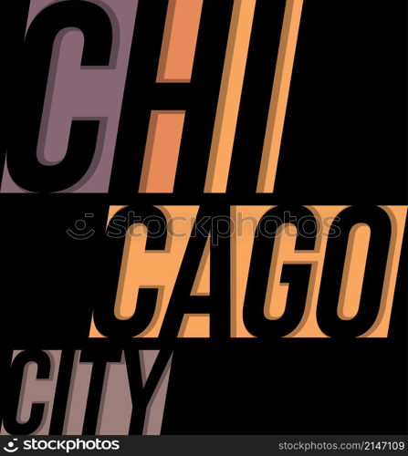 Chicago t-shirt tee design typography print graphics. Vector illustration.. Chicago t-shirt tee design typography print graphics.