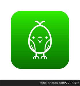 Chick icon green vector isolated on white background. Chick icon green vector
