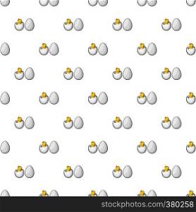 Chick in egg pattern. Cartoon illustration of chick in egg vector pattern for web. Chick in egg pattern, cartoon style
