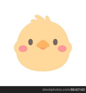 Chick vector. cute animal face design for kids.