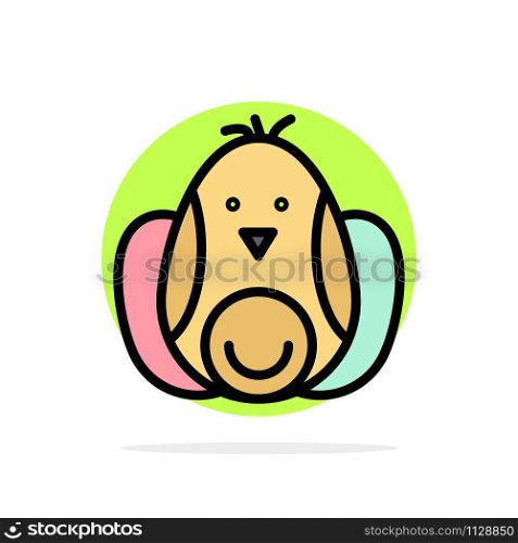 Chicken, Baby, Rabbit, Easter Abstract Circle Background Flat color Icon