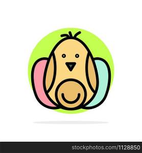 Chicken, Baby, Rabbit, Easter Abstract Circle Background Flat color Icon