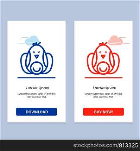 Chicken, Baby, Rabbit, Easter Blue and Red Download and Buy Now web Widget Card Template