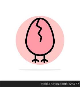 Chicken, Easter, Baby, Happy Abstract Circle Background Flat color Icon