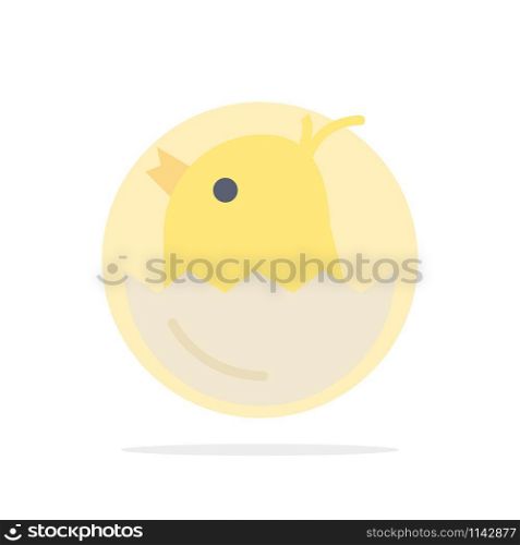 Chicken, Easter, Baby, Happy Abstract Circle Background Flat color Icon