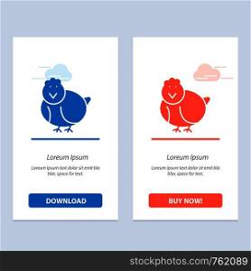 Chicken, Easter, Baby, Happy Blue and Red Download and Buy Now web Widget Card Template