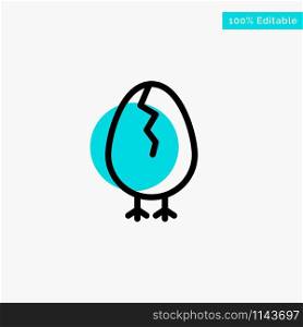 Chicken, Easter, Baby, Happy turquoise highlight circle point Vector icon