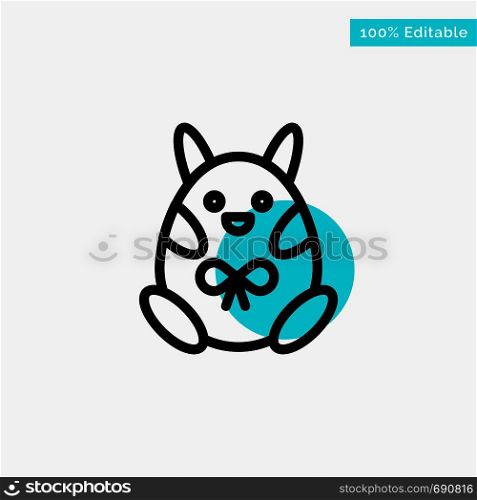 Chicken, Easter, Baby, Happy turquoise highlight circle point Vector icon