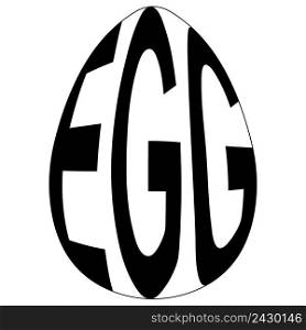 Chicken egg with the text egg, vector logo Easte