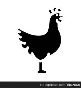 chicken farm bird glyph icon vector. chicken farm bird sign. isolated contour symbol black illustration. chicken farm bird glyph icon vector illustration