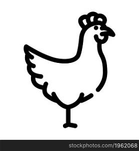chicken farm bird line icon vector. chicken farm bird sign. isolated contour symbol black illustration. chicken farm bird line icon vector illustration
