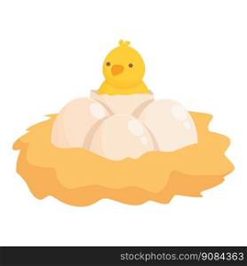 Chicken hatching time icon cartoon vector. Chick baby. Egg easter. Chicken hatching time icon cartoon vector. Chick baby