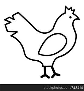 Chicken icon. Outline illustration of chicken vector icon for web design isolated on white background. Chicken icon , outline style